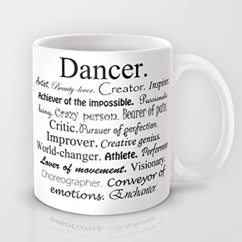 Beauty Coffee Mug Unique Ceramic Gift Dancer Description Coffee Mug Tea Cocoa Coffee Cup 11 Oz Mug Great Novelty Gift for Men, Women, Grandma, Grandpa, Friends, Boss and Teacher