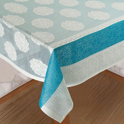 Homerz Premium Cotton Table Cloth, Thick Meterial Table Cover (Gulmohar_Aqua, 40x60 inch- Center Table) (B0DC48DS9K) Amazon Price History, Amazon Price Tracker