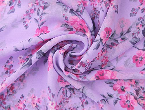 uxcell® Long Chiffon Floral Scarves Lightweight Beach Sunscreen Shawls for Women3