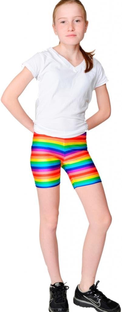 World Stretch Girl's UnicornsRainbo-Shorts-G Shorts Rainbow Stripes