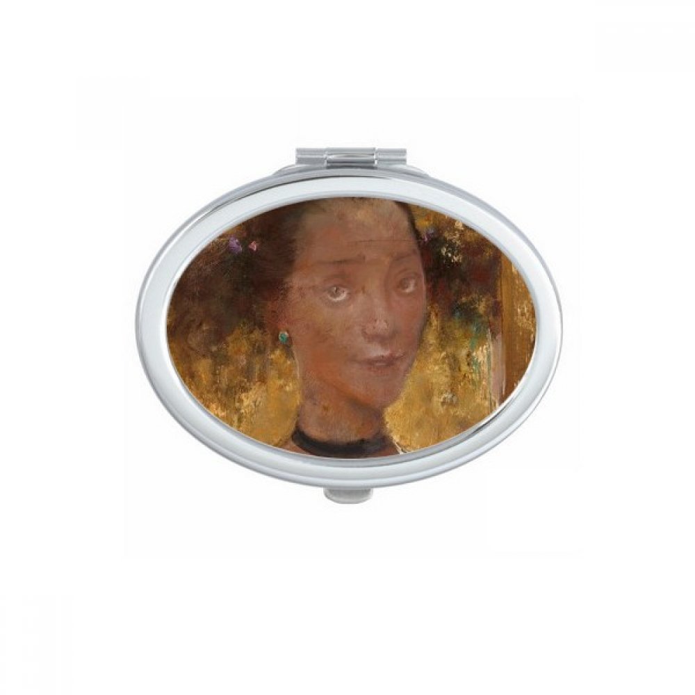 Miroir de poche peinture à l'huile xjj ovale maquillage compact