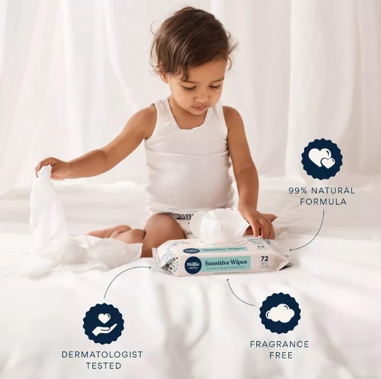Millie Moon Sensitive Baby Wipes, 648 Count, pack of 1