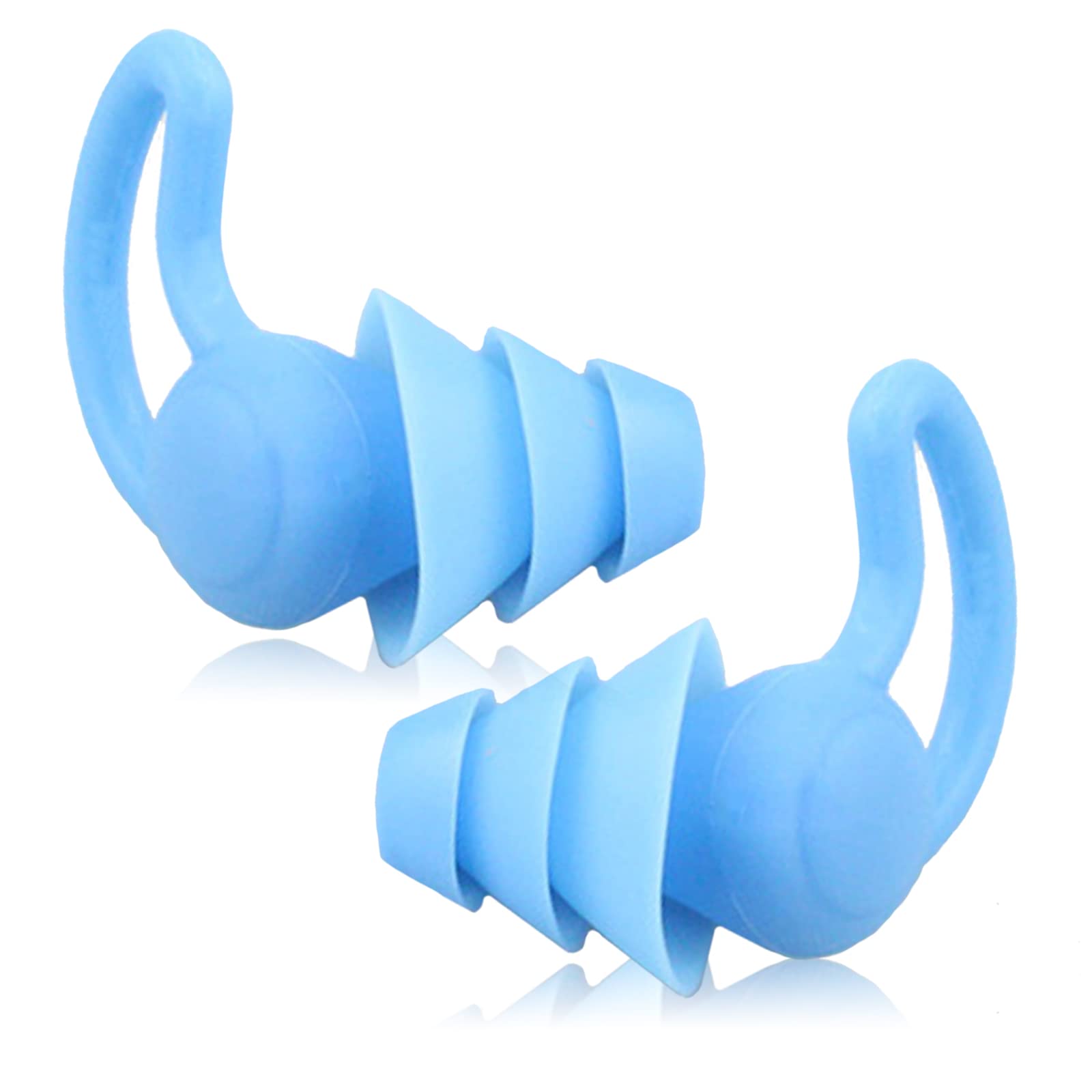Ear Plugs for Sleeping Noise Cancelling, Reusable Waterproof Silicone Earplugs Noise Reduction Earbuds for Snore Work Concert Motorcycle (Blue)