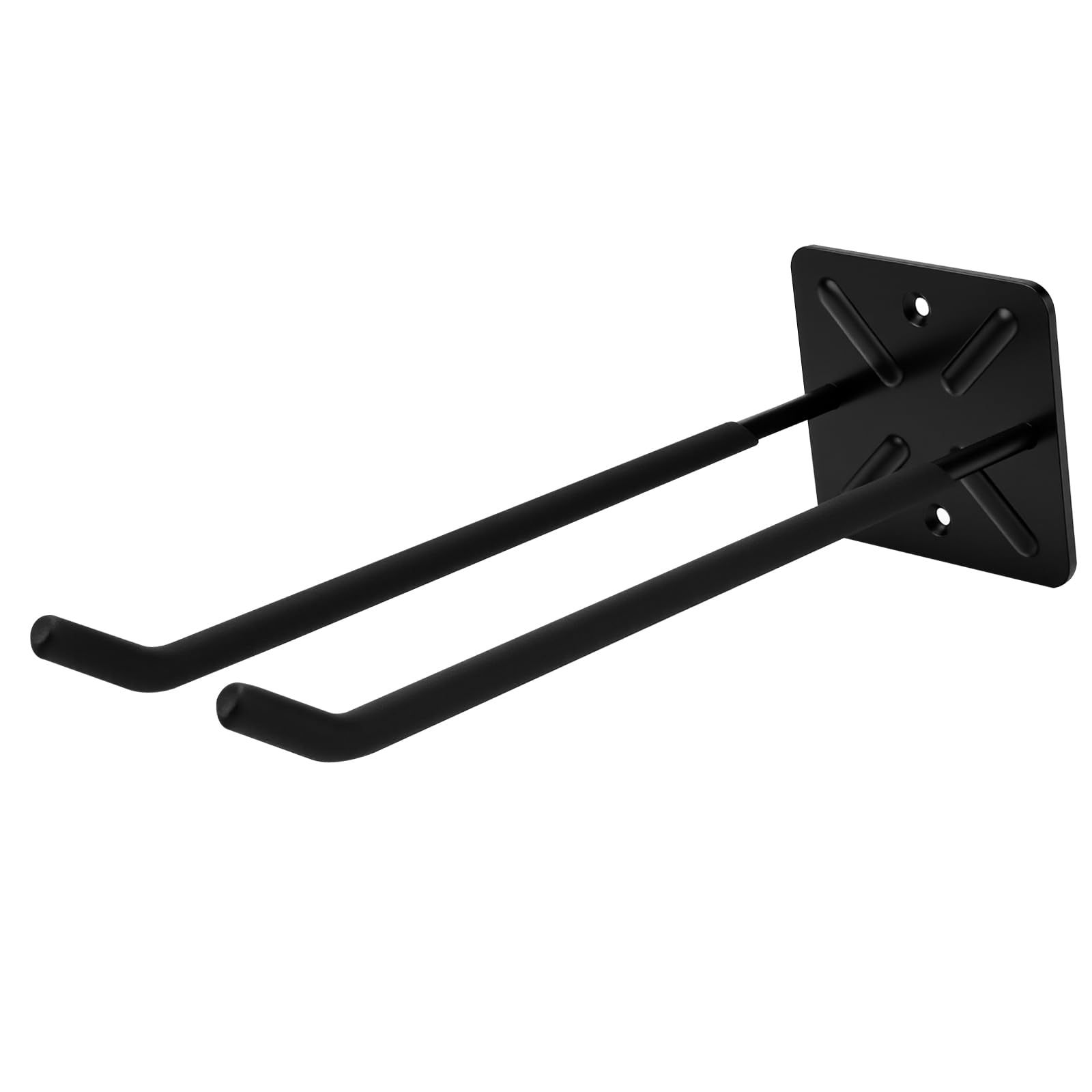 Ganci Doppi da Parete per Garage, 4 Pezzi, Porta Pneumatici e Attrezzi da Giardino, Ferro Nero 31 cm, Portata 45 kg