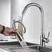 Chongyang Pull Down Kitchen Faucet With Sprayer Brass Brushed Nickel, Single Handle Commercial Cold Hot Sink Faucets Mixer Taps