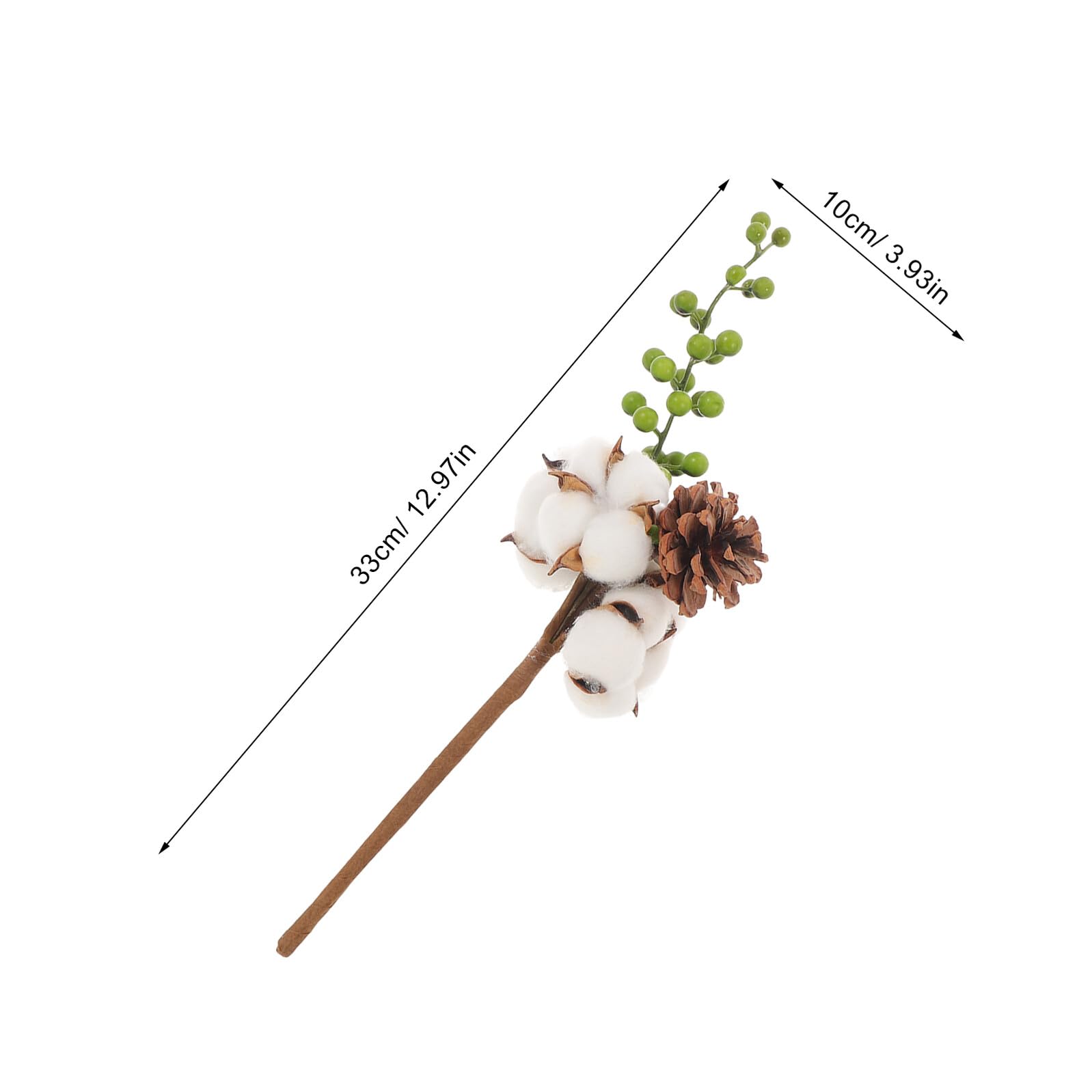 Branches de Coton Séchées 4 Pcs Vertes Tiges de Fleurs Naturelles pour Vase Décoration de Fleur Automnale Rustique Bouquets DIY Centre de Table Salon Chambre