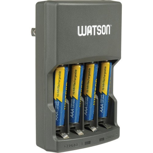 Watson 4-Hour Rapid Charger with 4 AAA NiMH Rechargeable Batteries (1000mAh)