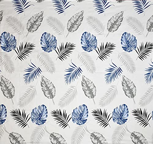 Image of Fitzy 280 TC Fitted bedsheet King Size, Elastic bedsheet, 72x78 inches + 10 inches Drop, with 2 Pillow Covers (Blue Flowers, 72 inch x 78 inch)