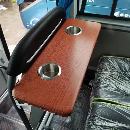 Tavolo pieghevole a parete con due portabicchieri per camper, autobus, installazione di guardavia turistica