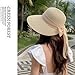 BSYLOO Elegant Peach-Shaped Ladies Sun Hat with Butterfly Bow| Wide Brim Straw Hat| Foldable Beach Hat -Ideal for Travel Wear