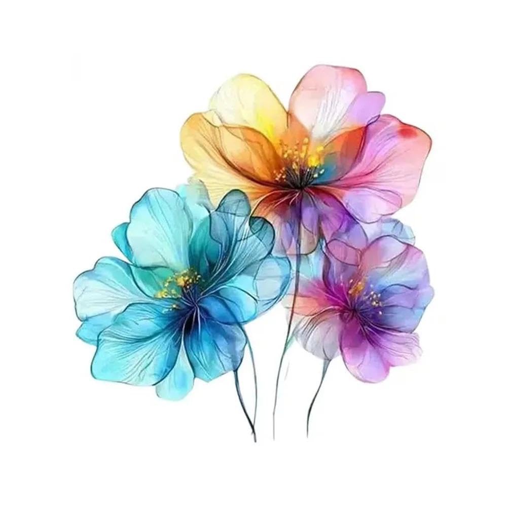 Watercolor Flower Self-Adhesive Vinyl Decal for Car Windows Bumper Laptops(10cm-Longest Side)