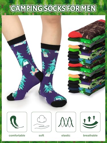 Jeyiour JEYIOUR-SOCKS-1139 9 Pairs Camping Socks For Women Men Fun Camping Themed Socks Novelty Camp Gifts thumb #1