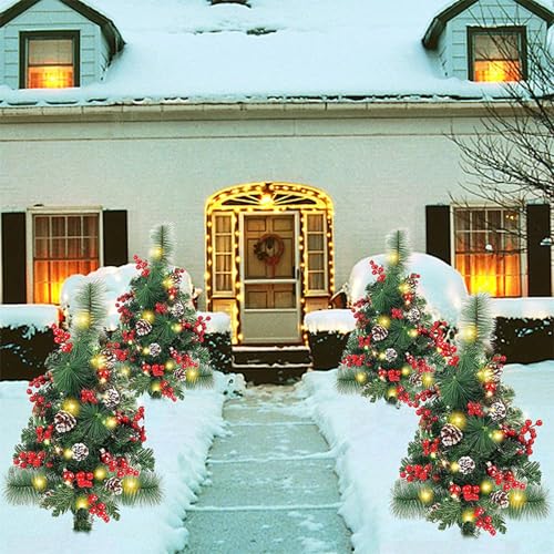 Árbol de Navidad LED con poste para evitar caídas en el césped exterior 3