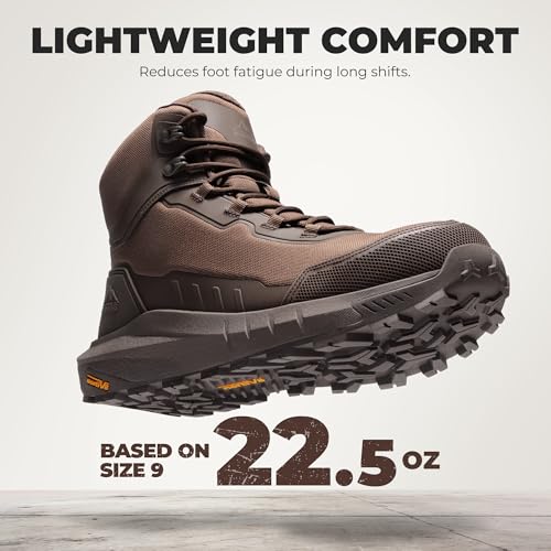 Image of NORTIV 8 Composite Toe Boots for Men ASTM F2413-24 Safety Work Boots Lightweight Anti-Fatigue Non-Slip with Zipper for Warehouse Construction, Terrascope-nano