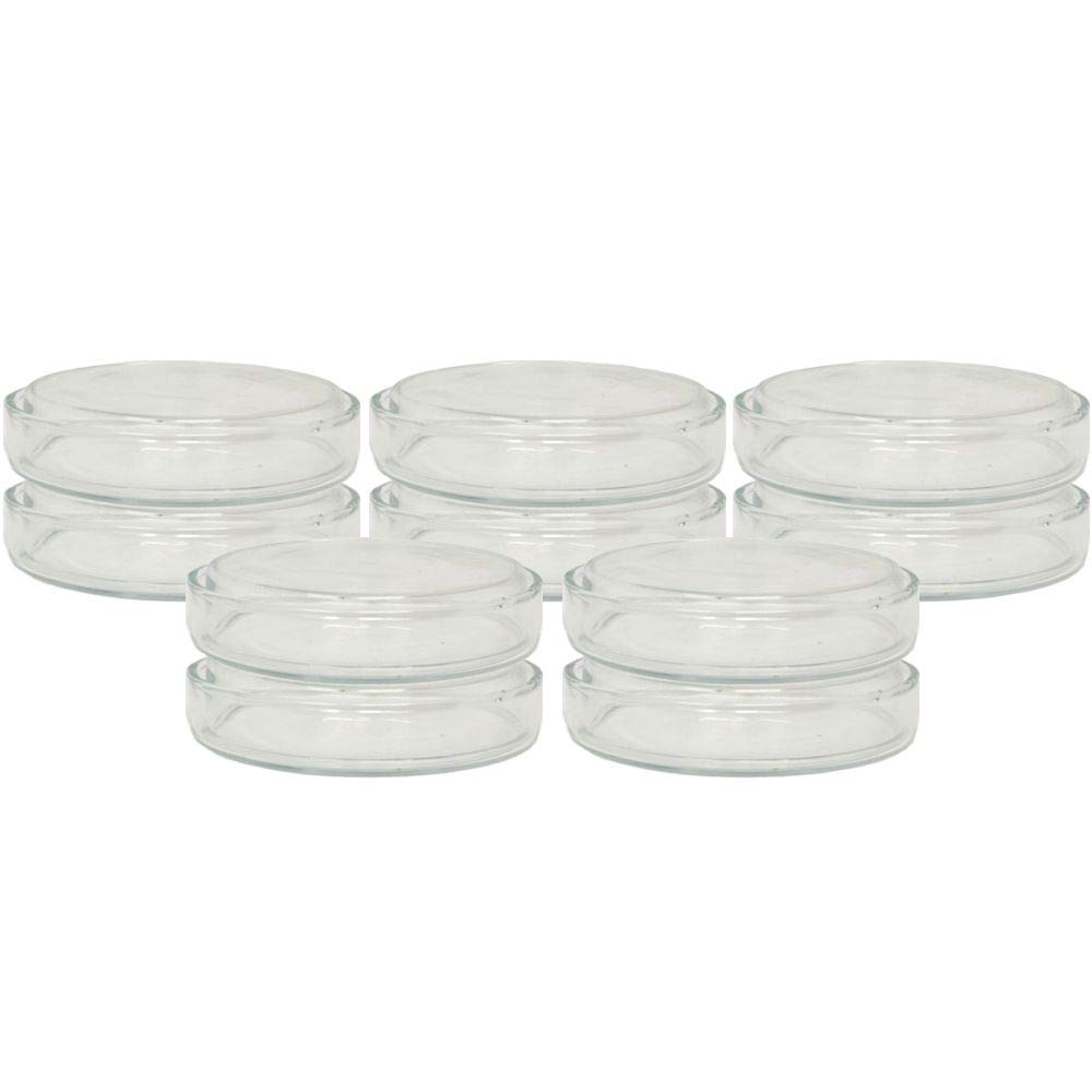 Karter Scientific Karter Scientific Glas-Petrischale mit Deckel, 75 mm, Borosilikatglas, 10 Stück