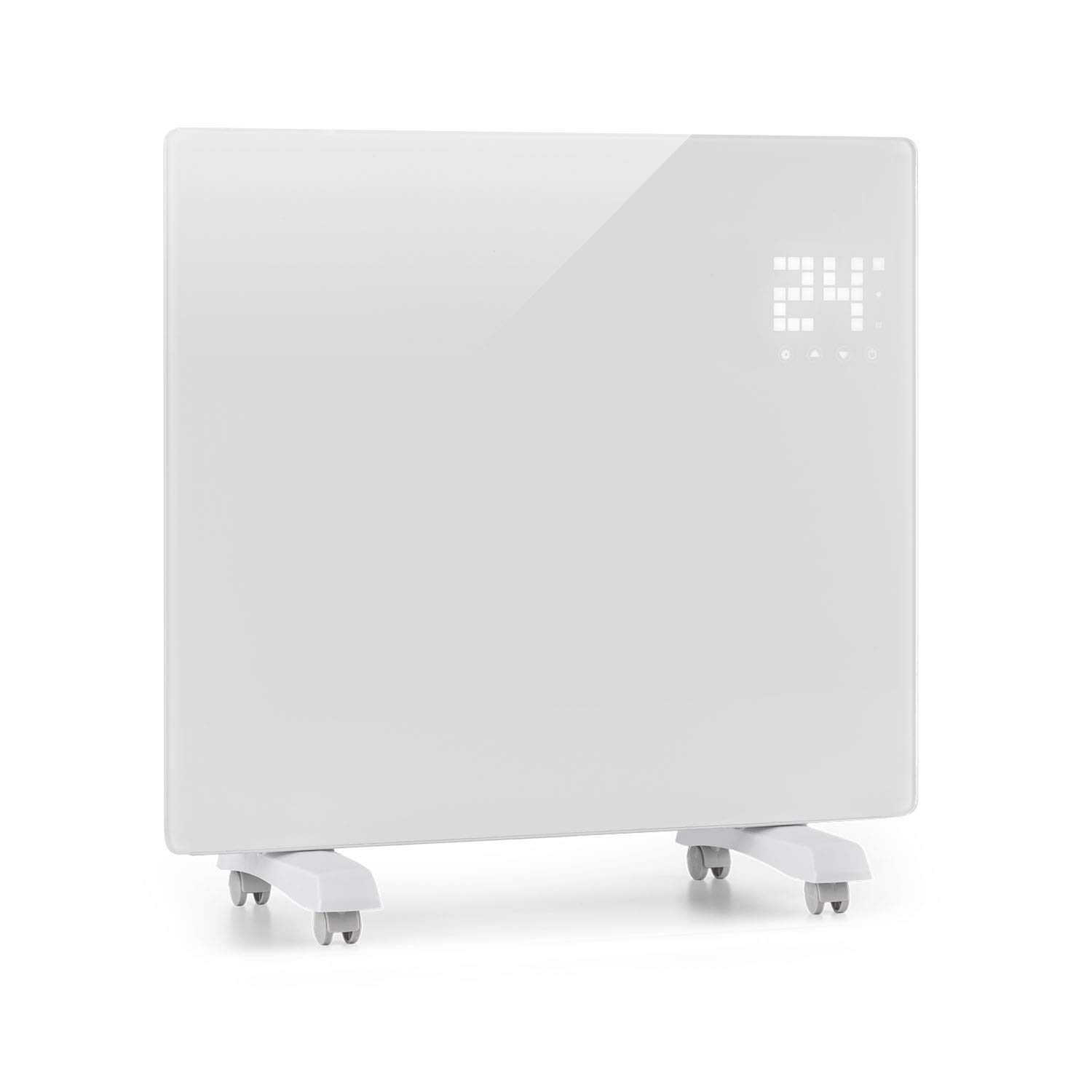 Klarstein Bornholm Single Smart - calentador de convección, pantalla LED, pantalla táctil, temporizador, control de aplicaciones, 2 niveles de calentamiento 500 y 1000 vatios, termostato 5-45 ° C,