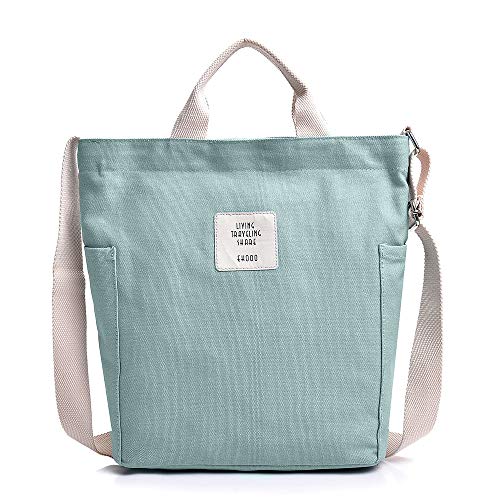 Grand sac à main en toile pour femme - Vert - Vert, Taille unique Cover