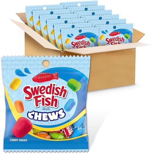 SWEDISH FISH Chews Soft & Chewy Candy, Bulk Candy, 12-2.12 oz Bags - image 1