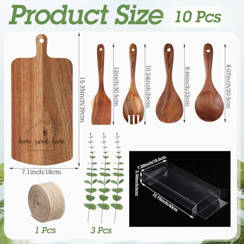 Set de 10 tablas de cortar de madera de acacia miniatura 2