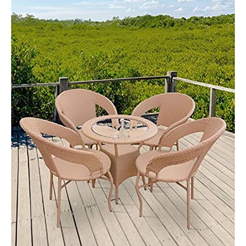 Image of Indiid Homes D-12|Indoor |Outdoor |Living Room| Balcony| Garden| Chair Table Set 4+1 (4 Chair + 1 Table)| Furniture Set| Coffee Chair Table Set