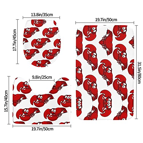 Roter Karabinerdruck Teppich Matten Pads Badematte Badteppich Set 3 Stück + Konturteppich + Toilettendeckelbezug – Bild 4