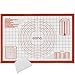 Amazon Brand - Eono Extra Dick Silikon Backmatte Groß - 60x40 cm Antihaft Silikonmatte Backen/Backunterlage/Backfolie, rutschfeste Ausrollmatte/Teigmatte mit Messung für Fondant Gebäck Pizza - Rot