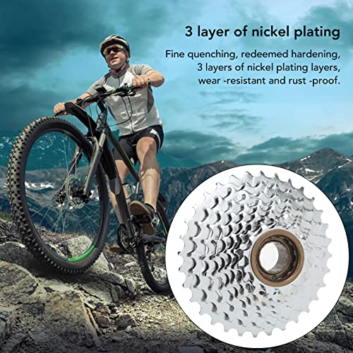 SUNGOOYUE 7 Speed Mountain Bike Freewheel, 13‑28T Steel Bike Threaded Flywheel, Steel Bike Rotating Flywheel for Mountain Bikes Silver - Image 3