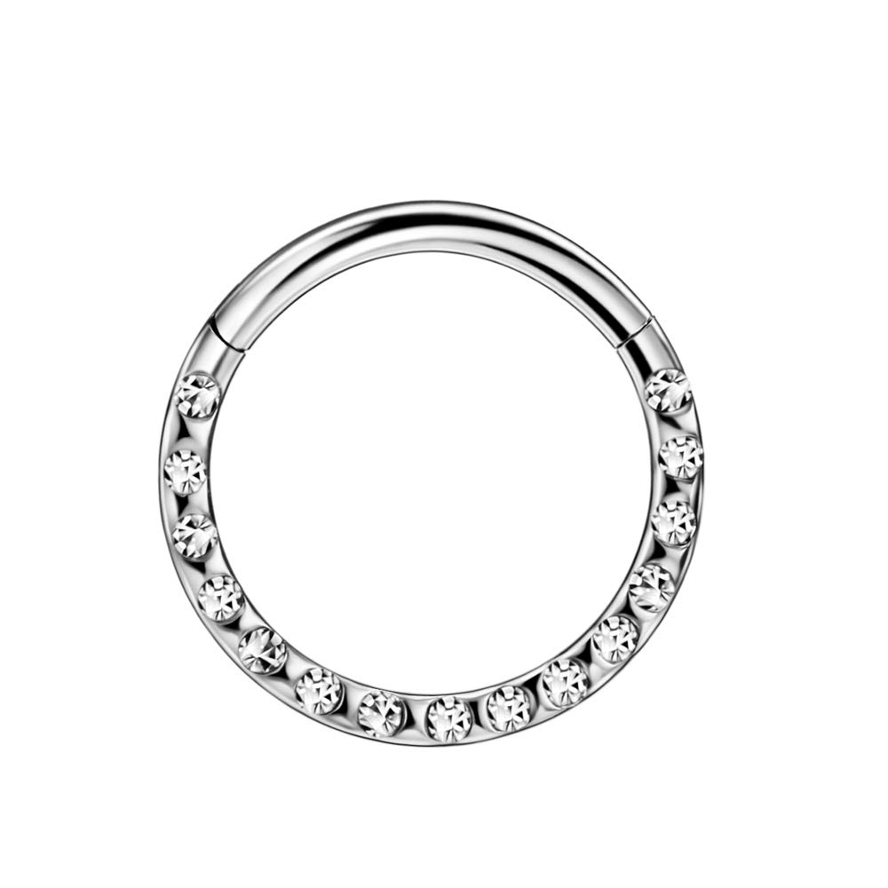 FANSING 316L Surgical Steel Rhinestones Piercing Rings for Septum Daith