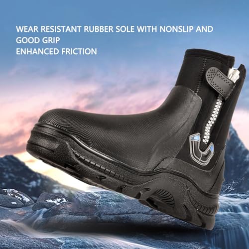 Diving Boots, High Top Neoprene Scuba Boots 5mm Thickness Rubber Sole Soft Lining for Snorkeling Swimming Surfing2