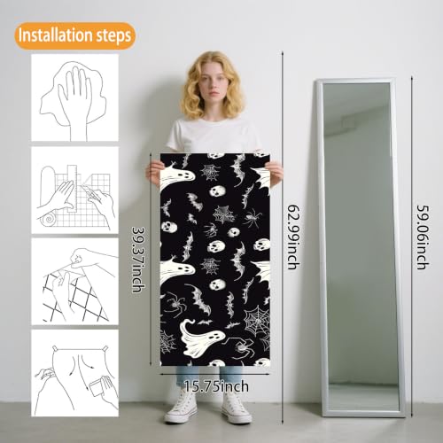 Image of Nuxovilar Ghost Halloween Party Decor Wallpaper 12x18In PVC
