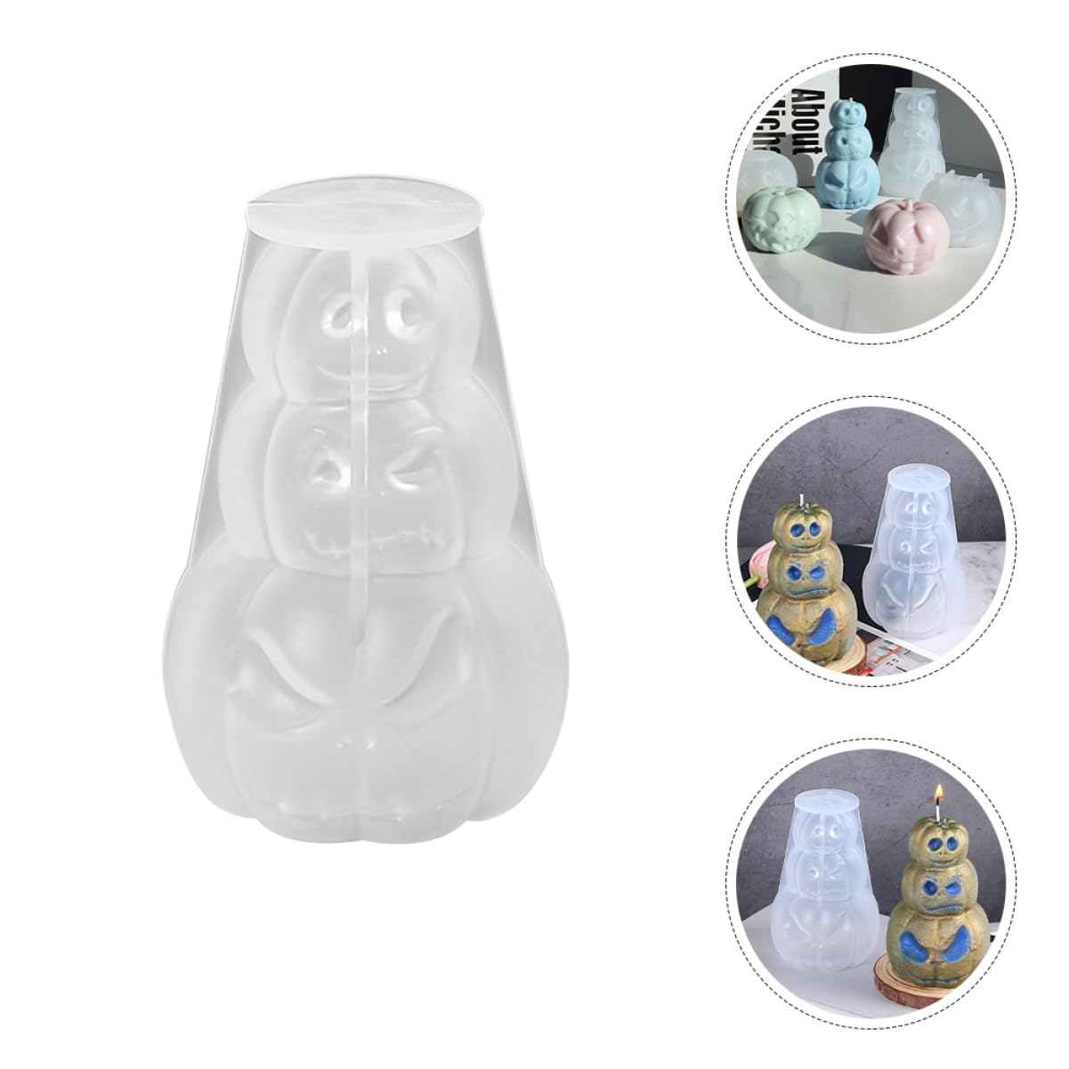 VILLCASE 5St halloween basteln silikonform halloween silikonform gießform soufleförmchen Kerzenformen Kürbis- kuchenform Duftkerzenform -Formen aus Silikon Kieselgel Weiß