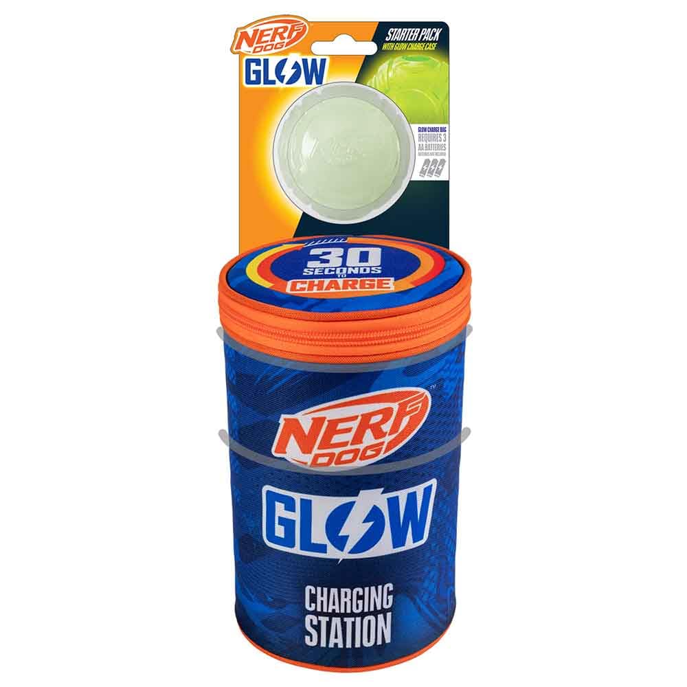 Nerf Dog 1m LED 5 1in x 5 1in x 8 27in Glow Bag with 2 5in TPR