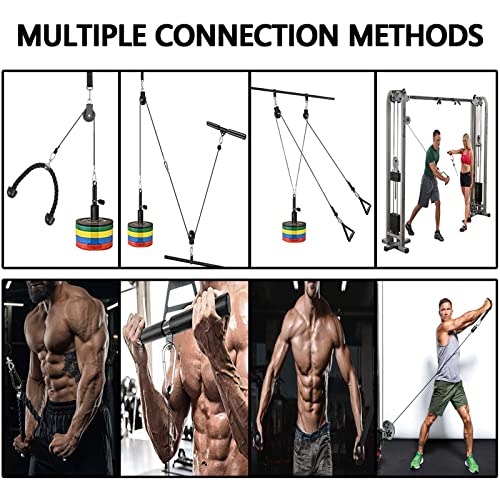 Favuit Cable Pulley System Home Gym, Upgraded Weight Cable Pulley System Gym DIY LAT Pull Down Home Gym Fitness Cable Machine Attachment for Gym LAT Pull Down Biceps Curl Tricep Arm Workouts - Image 6