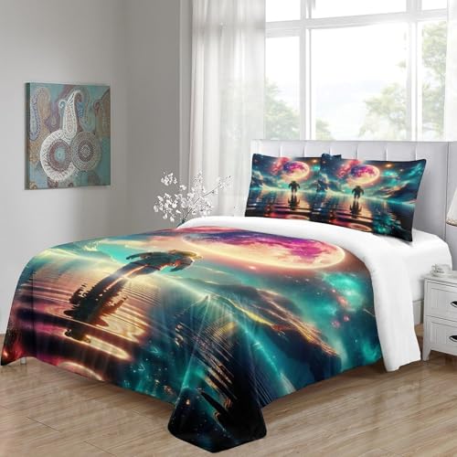 Linge de lit astronaute impression 3D haute définition en microfibre douce durable - 4