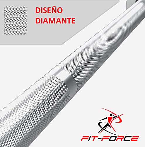 Barra Olímpica 1200mm Marca Fit-Force de Alta Gama para Discos de 50mm