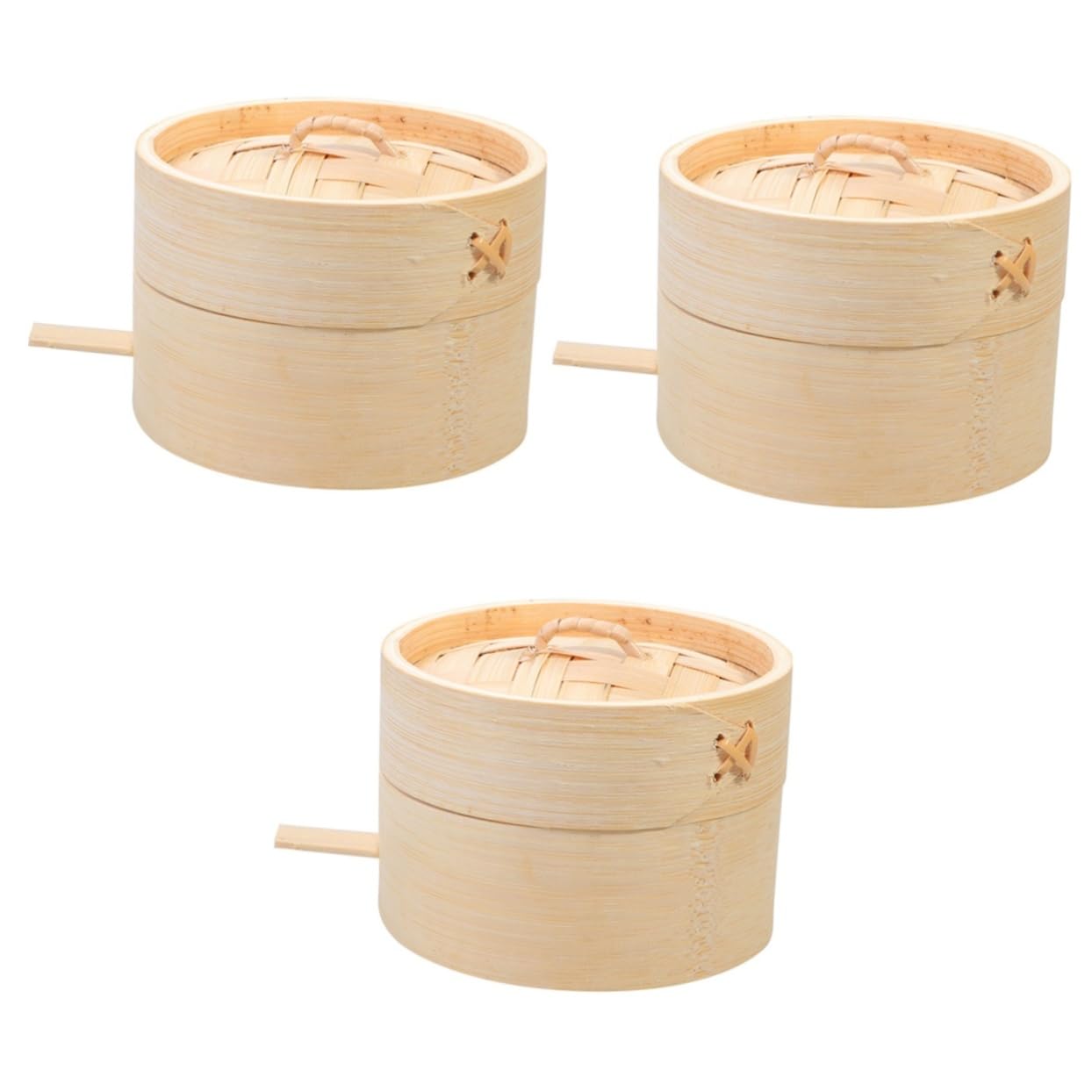 Alipis 3 Sätze Knödel Dampfgarer Chinesischer Dampfer Kleiner Dampfer Dampfkorb Holz Dampfkörbchen Gemüse Dampfgarer Gemüsedampftopf Hühnerdampfer Bambus Chinesischer Stil Abalone