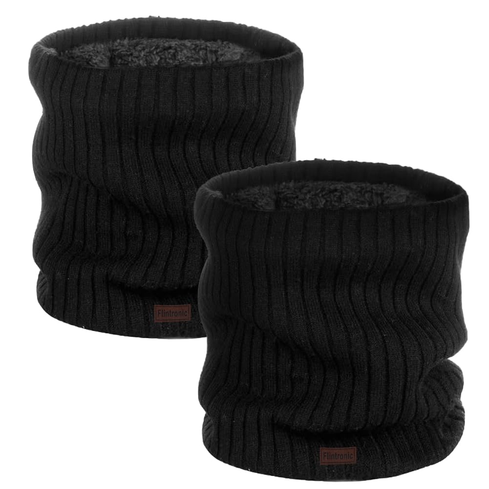 flintronic Scaldacollo In Pile, Sciarpa Scaldacollo Invernale a Termica Antivento, Sciarpa Circolare a Maglia Spessa, Snood Termici per Uomo e Donna per Ciclismo Corsa Sci