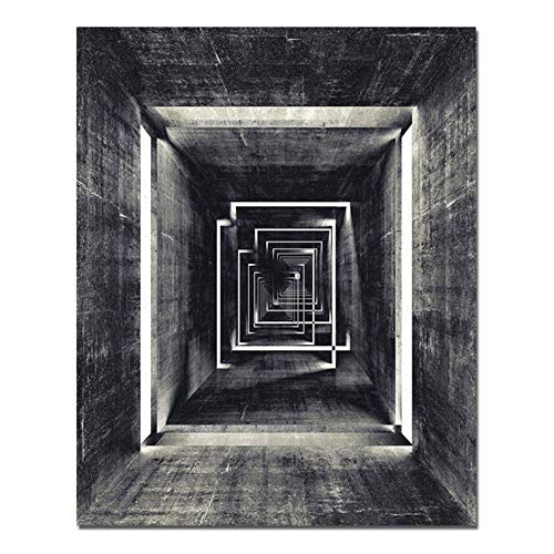 HYFBH Quadro su tela Paesaggio Grigio Illuminazione da parete Poster e stampe Immagine astratta Olio su tela per soggiorno Decorazioni per la casa 60x70 cm (23,6 x27,6) con cornice