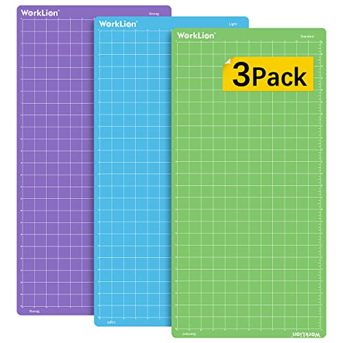 WORKLION Cutting Mat 12x24 for Cricut: Cricut Explore One/Air/Air 2/Maker Variety Adhesive Sticky（StandardGrip,LightGrip,StrongGrip）Non-Slip Durable Mat - Replacement Accessories for Cricut