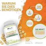 Vitamin B Komplex - 180 Vegan Tabletten - Alle 8 B Vitamine in einer Tablette - 6 Monate - Vitamine B1, B2, B3, B5, B6, B12, Biotin & Folsäure - Nahrungsergänzungsmittel von Nu U Nutrition