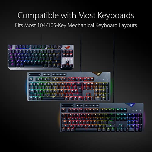 ROG PBT Keycap Set, Premium, Durable PBT Material Keycaps with Shortened Stems and Mid-Height Profiles, Providing Better Click Stability and Longer Lifespan, UK Layout - Tastiera gaming - Immagine 4