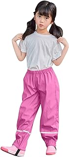 VaiKanhai Windproof Children's Fabric Waterproof Trousers Dungarees Children's Mud Trousers Warm Girls Rain Baby Breathable Boys Double Girls' Trousers Thermal Set