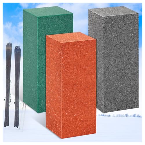 3pcs Gummy Rubber Abrasive Stone for Ski Grinding Snowboard Gummy Stones for Snowboard Edge Tuning Soft Ski Rubber Stone for Skis Cleaning and Rust Removing