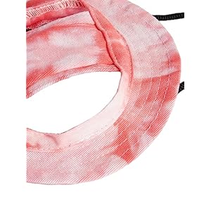 Qwinee tie dye dog hat with ear hole round brim dog puppy cat sun hat bucket hat outdoor sun protection pet caps for small medium cats dogs kitten red and white l   cucciolini doodles