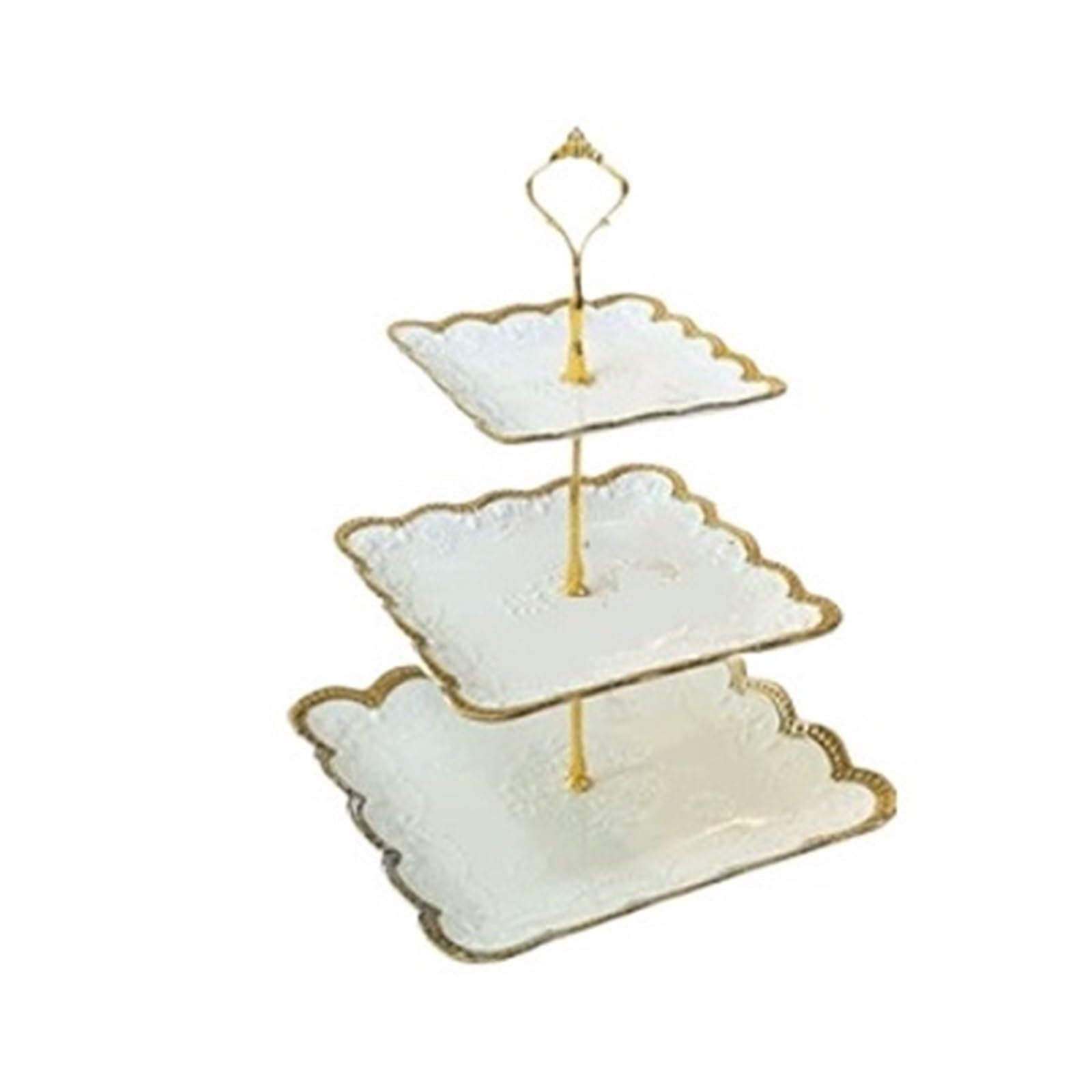 Bx9rE7tK3g Cake Stand Ceramic Cake Stands And Multi-tiered Dessert Display With Crown-shaped Supports Cake Display Stand(Large)