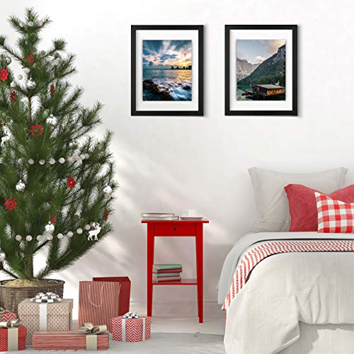 One Wall 11X14 Inch Floating Frame, Black Wood Double Glass Float Picture Frame Display 11X14/8X10/5X7 Inch Photos Or Plant Or Petal Specimens For Wall And Tabletop - Mounting Accessories Included #TOP5