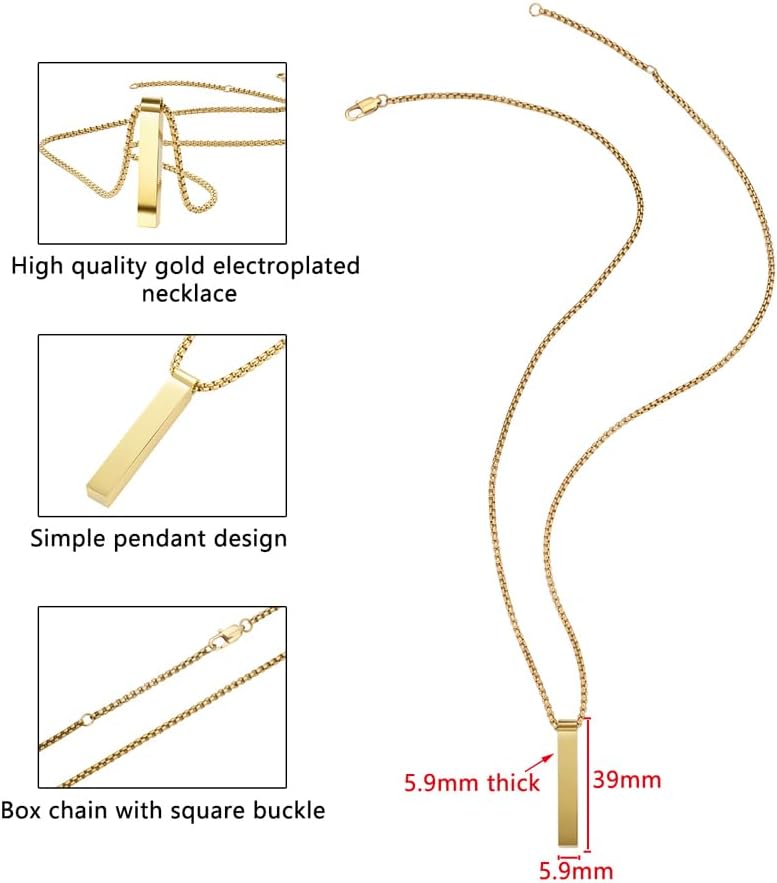 Geoffrey Beene 3D Customizable Vertical Bar Pendant Necklace - Image 4