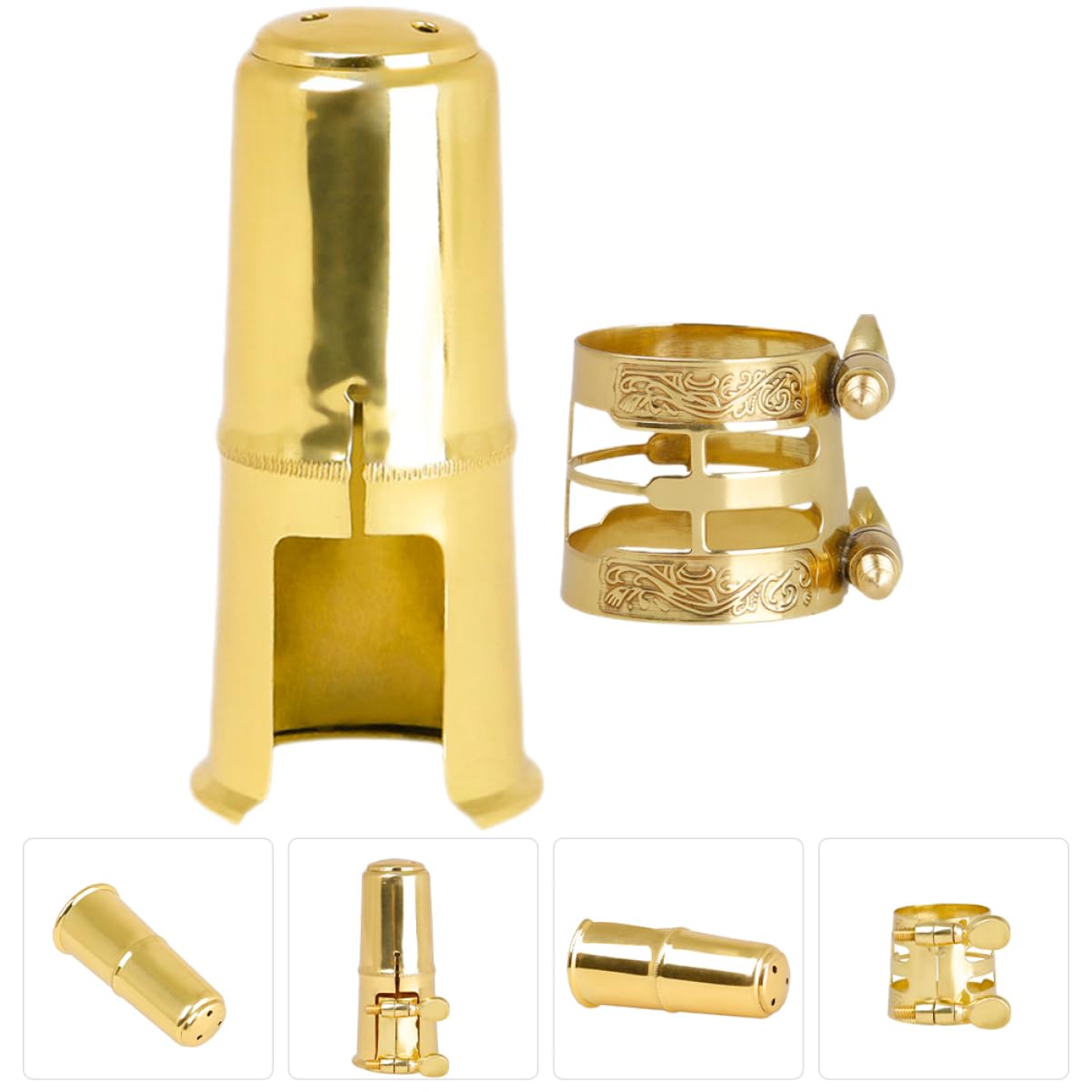 ibasenice 4sets Accessori Per Sax e Clarinetto Cappuccio Con Clip Decorativa Facile Da Installare Resistente e Duraturo Strumenti Musicali Per Professionisti e Principianti