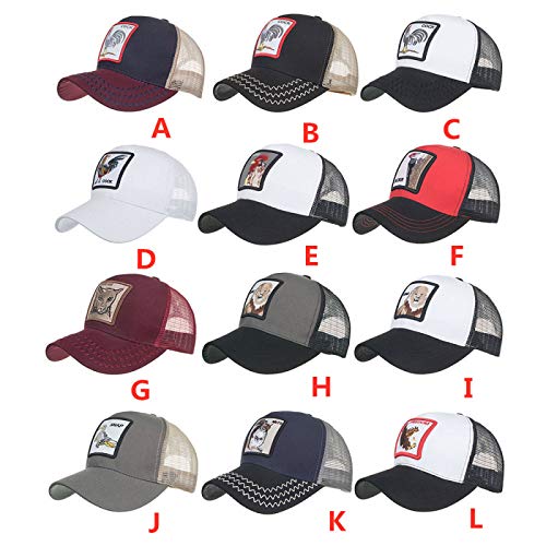 CHUANGE Boné de beisebol de malha com aba traseira ajustável para o verão Animal Farm, Beisebol, T L