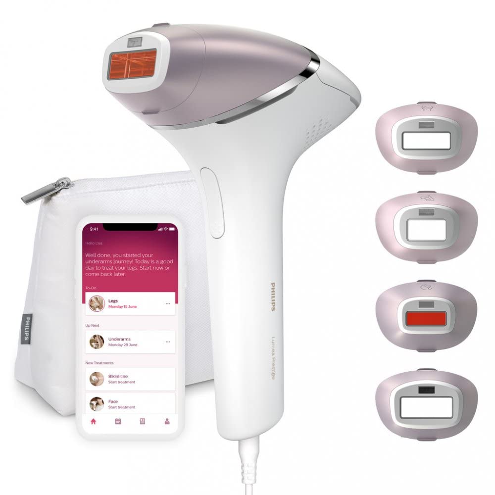 Philips Lumea Prestige IPL Hair Removal Device for Face, Underarms, Bikini and Body with 4 Attachments - BRI947/00